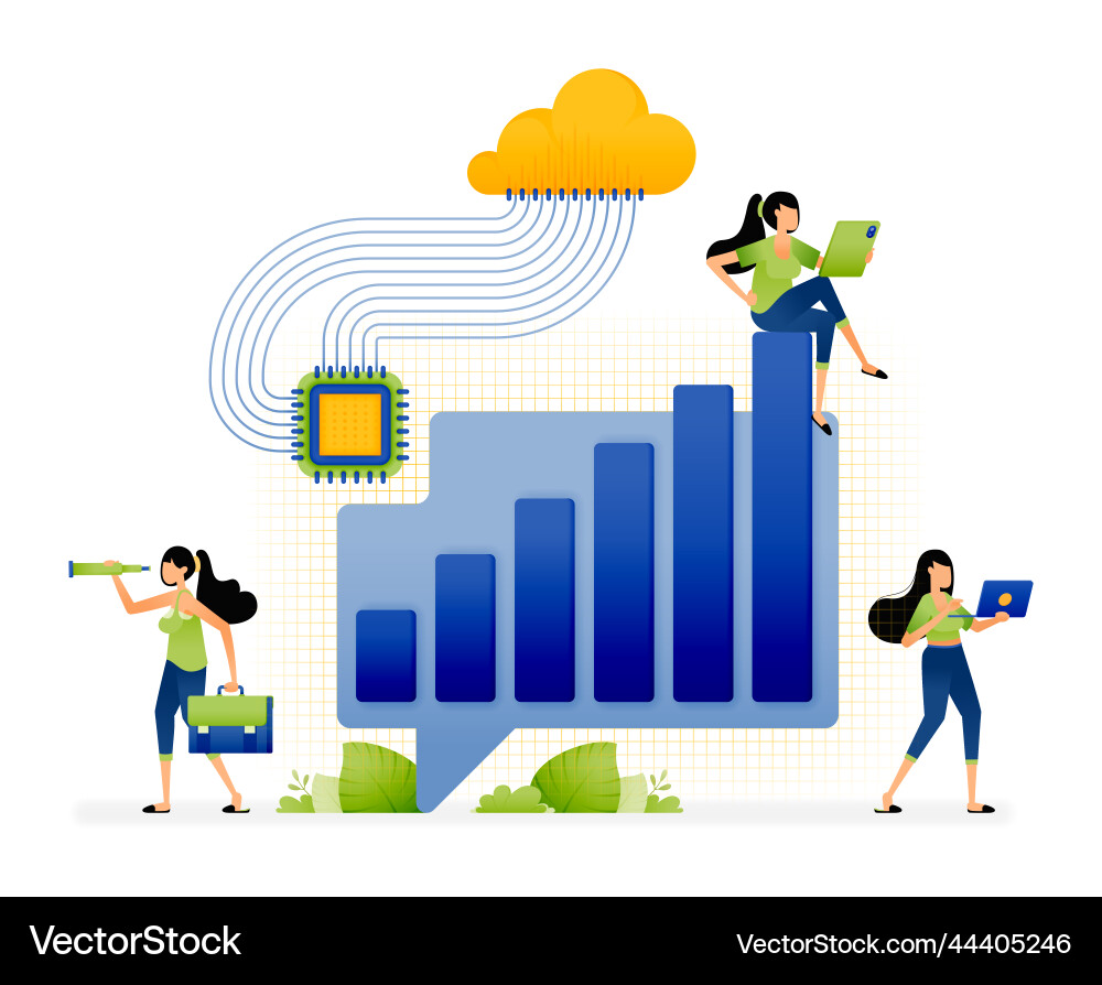 Discussion and analysis of chart increases Vector Image