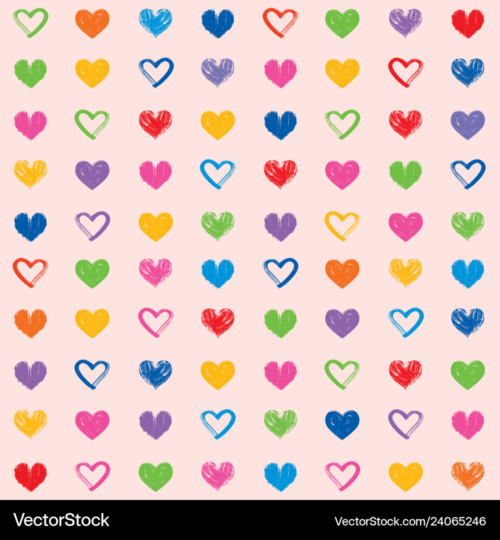 Heart Valentine Seamless Pattern Vector Image