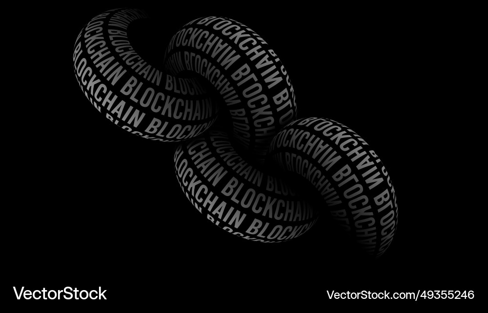 Isolated abstract blockchain chain 3d link Vector Image