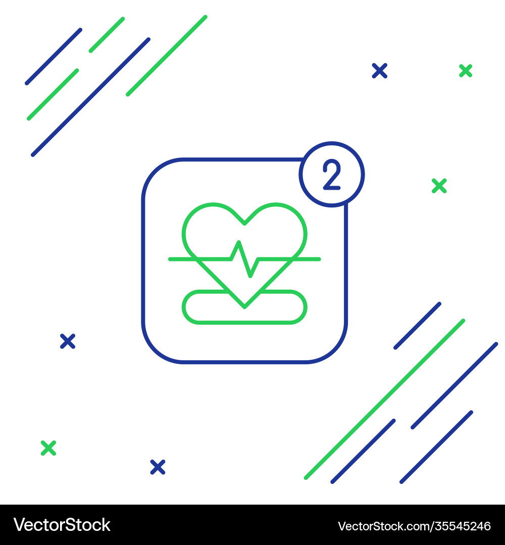 Line smartphone with heart rate monitor function Line smartphone with heart rate monitor function vector image