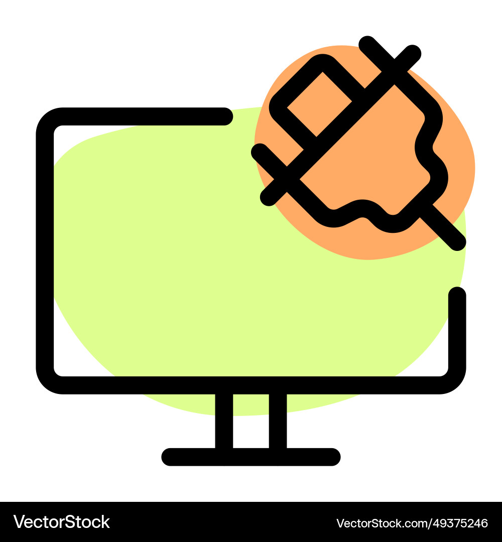Monitor with vga port for display connectivity vector image