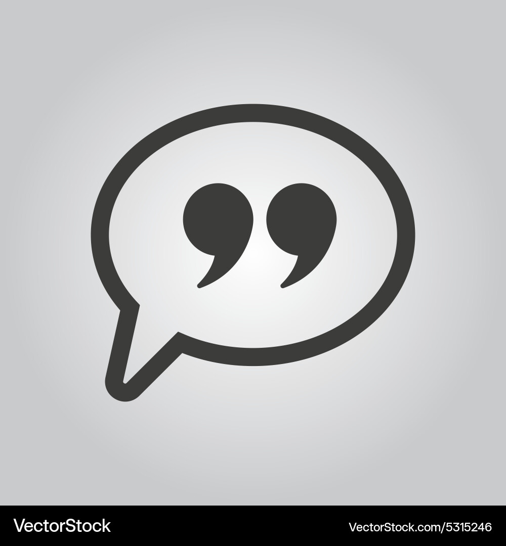 Quotation mark speech bubble symbol Vector Image