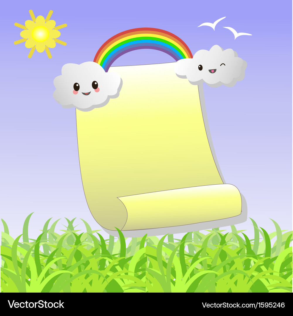 Scroll to recording with the clouds a rainbow vector image