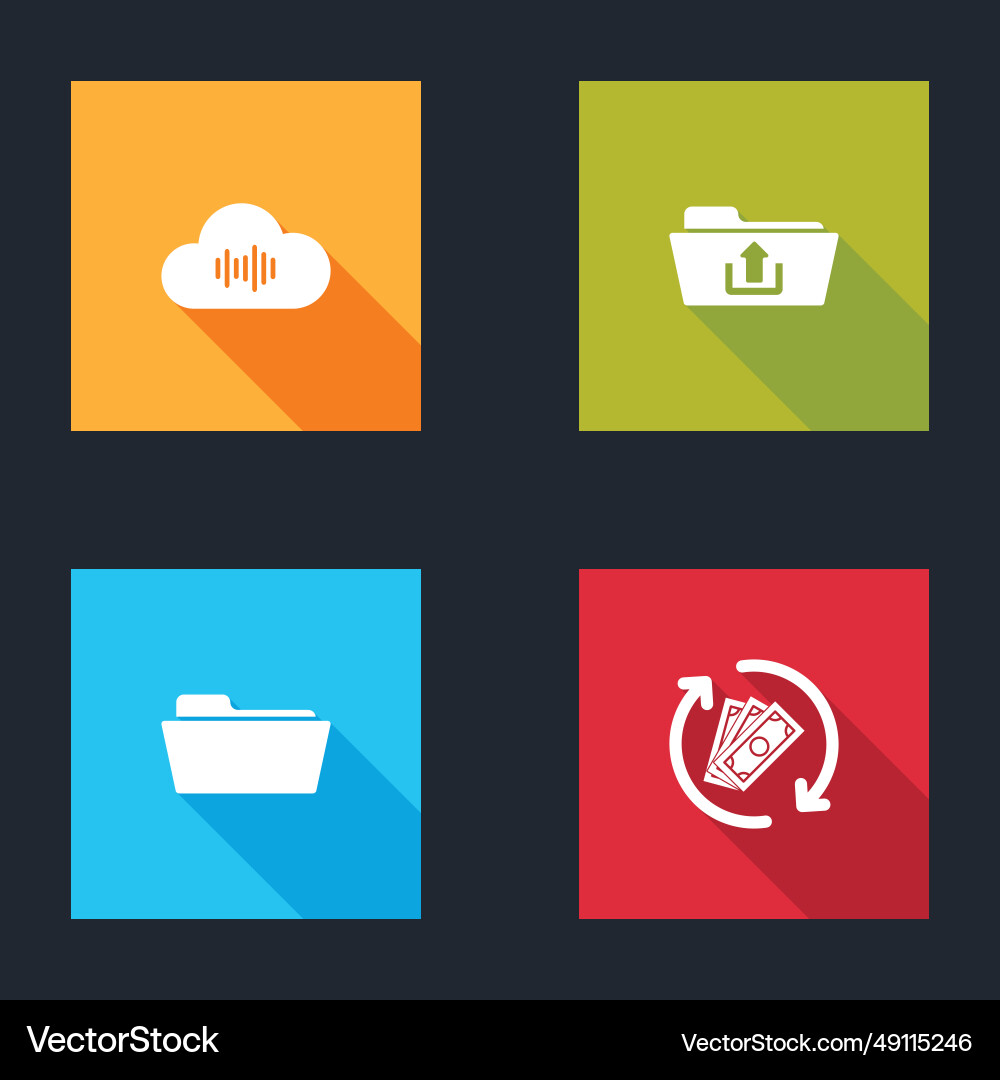 Set music streaming service folder upload vector image