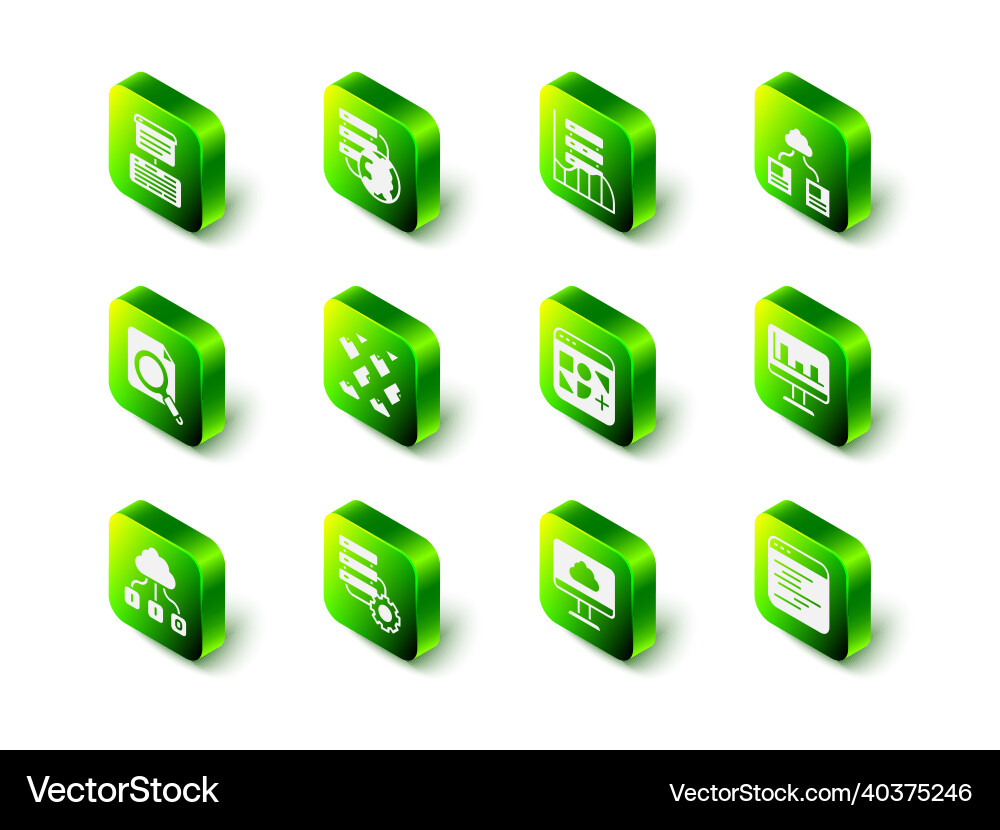 Set network cloud connection server data web Set network cloud connection server data web vector image
