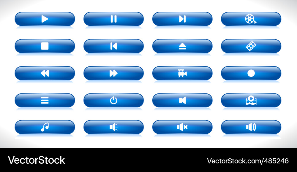 Set of media buttons Vector Image