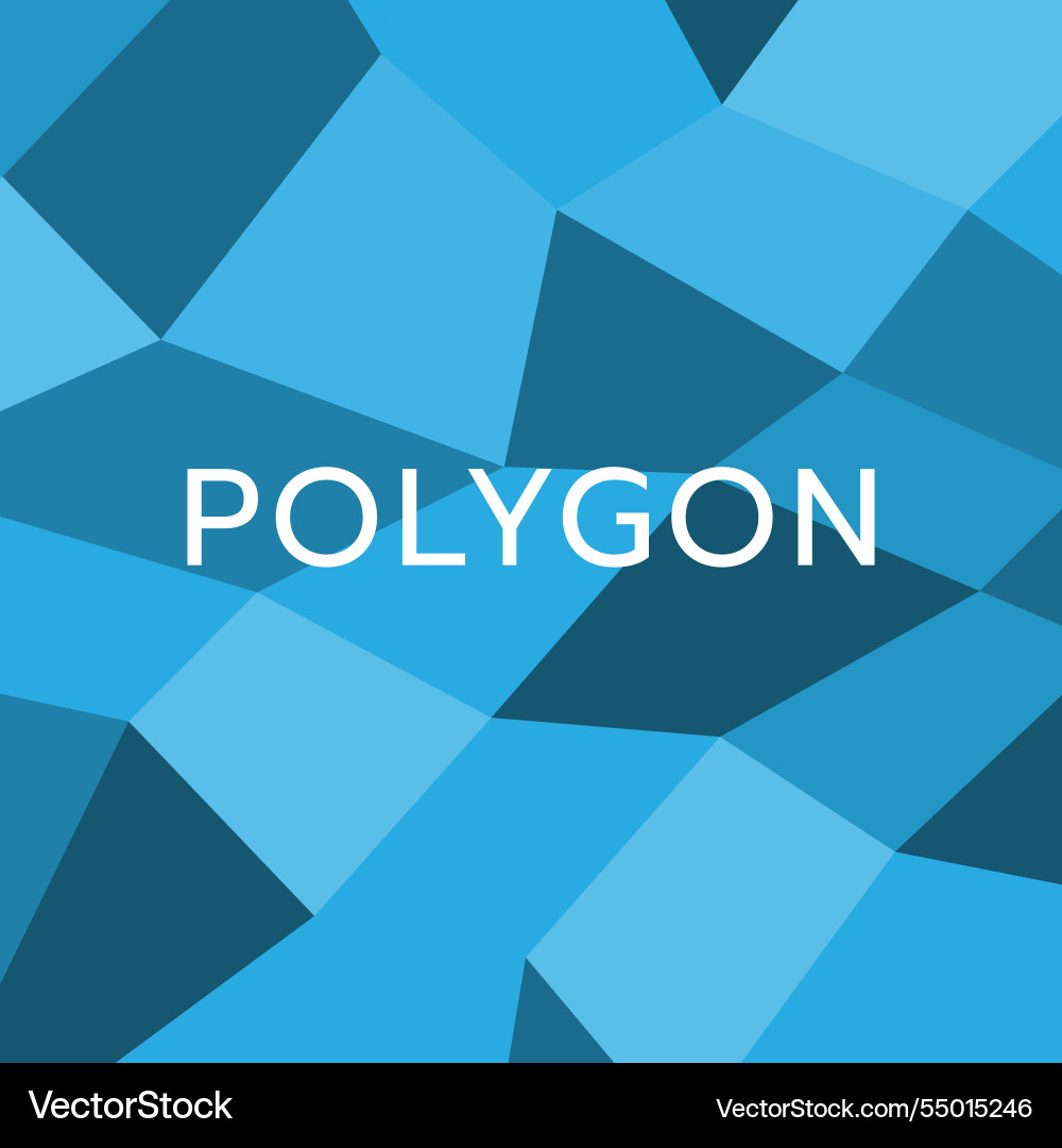 Simple polygon shape on blue color background Vector Image