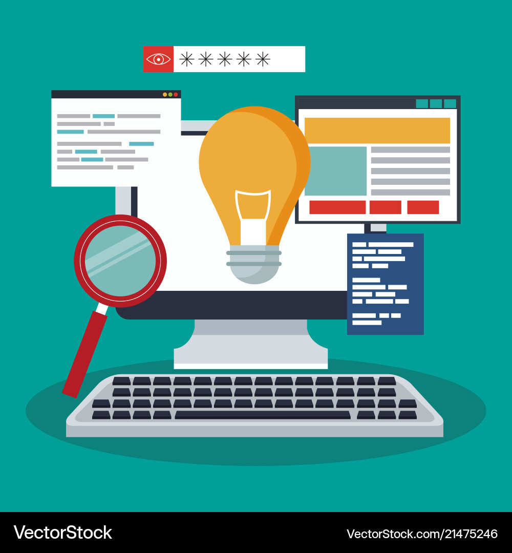 Software and programming vector image