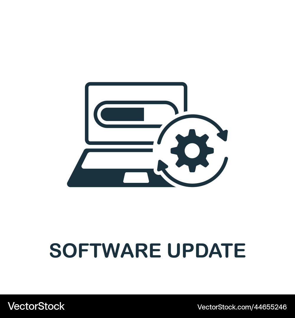 Software update icon monochrome simple cyber vector image