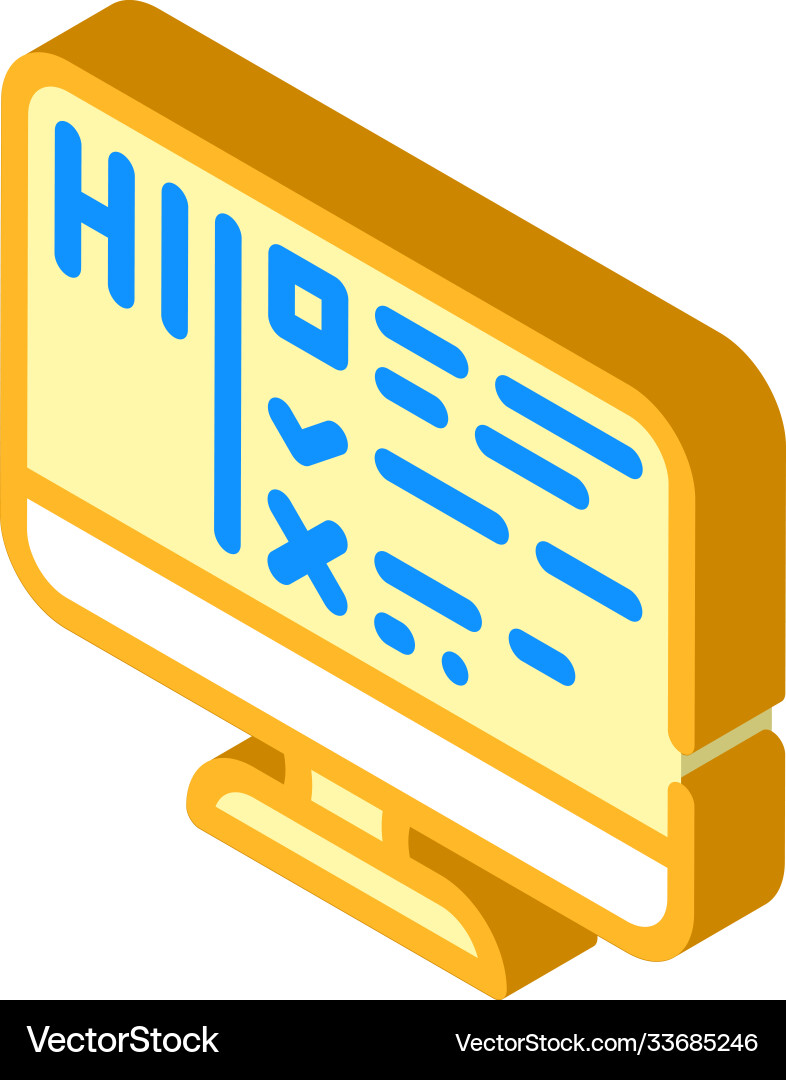 Turing test isometric icon isolated Turing test isometric icon isolated vector image