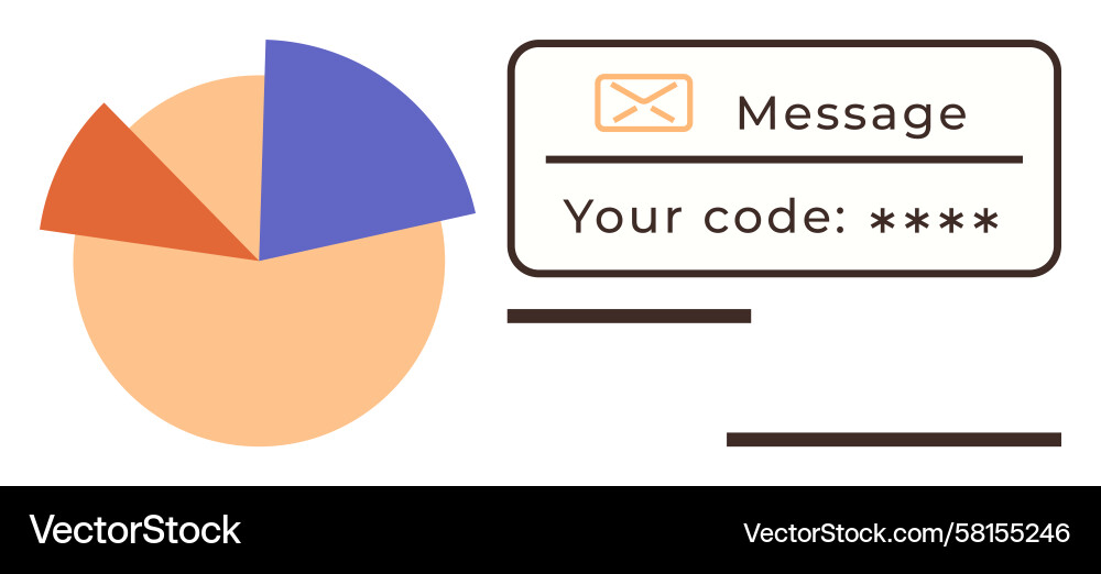 Verification Code with Pie Chart Vector Image