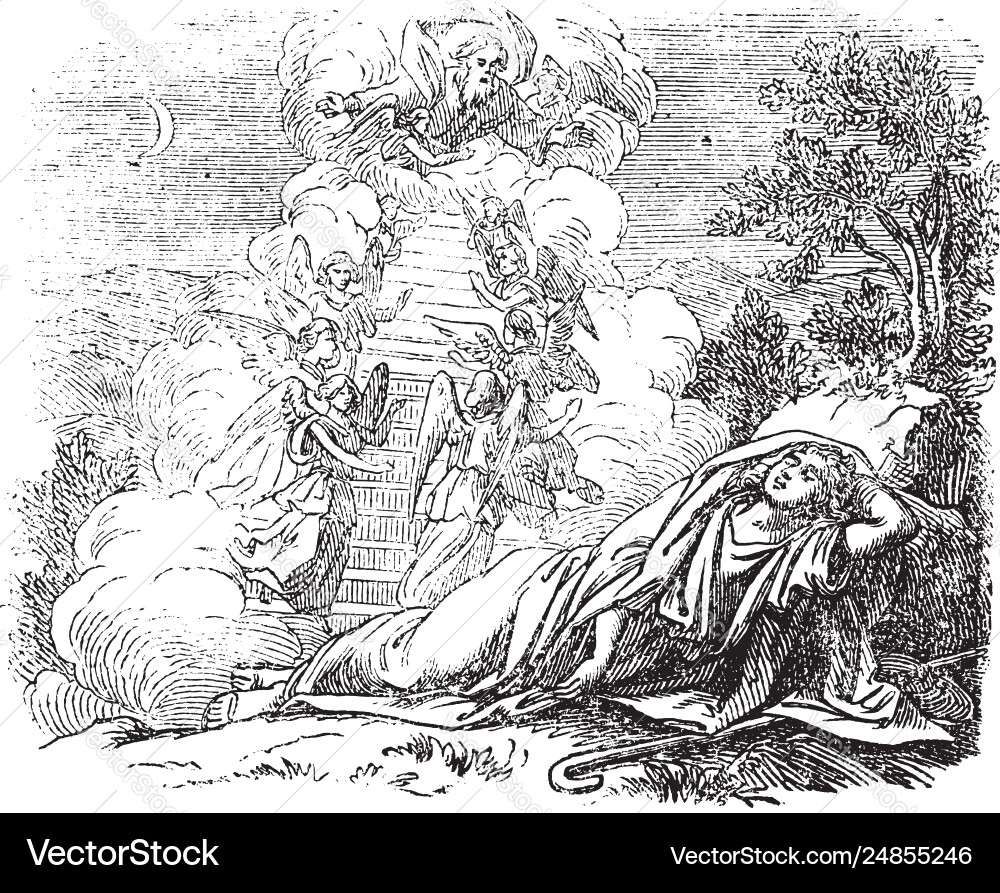 Vintage drawing man sleeping near passage Vintage drawing man sleeping near passage vector image