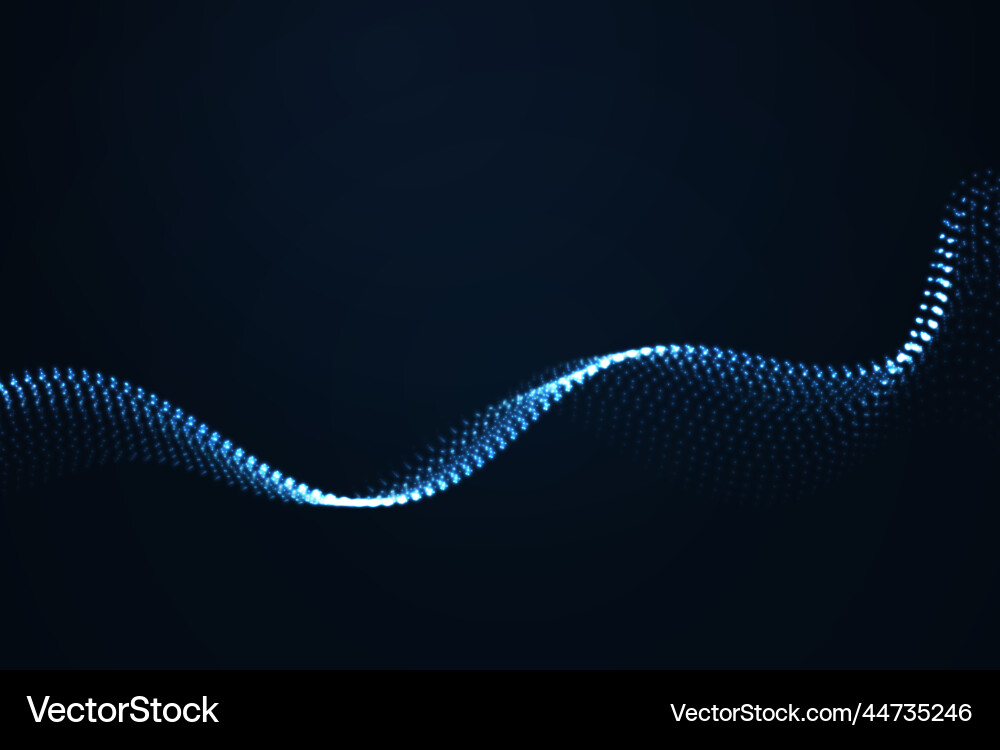 Wave of dynamic particles flows through Wave of dynamic particles flows through Vector Image