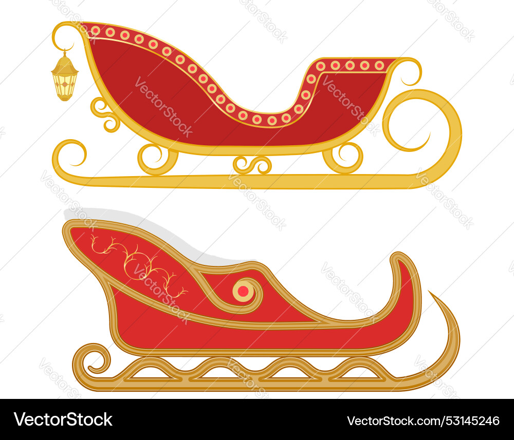 Weihnachten Winter santa Schlitten flach Stil Weihnachten Winter santa Schlitten flach Stil vektorbild