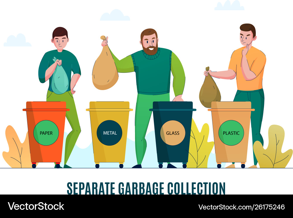 Zero waste sorting vector image