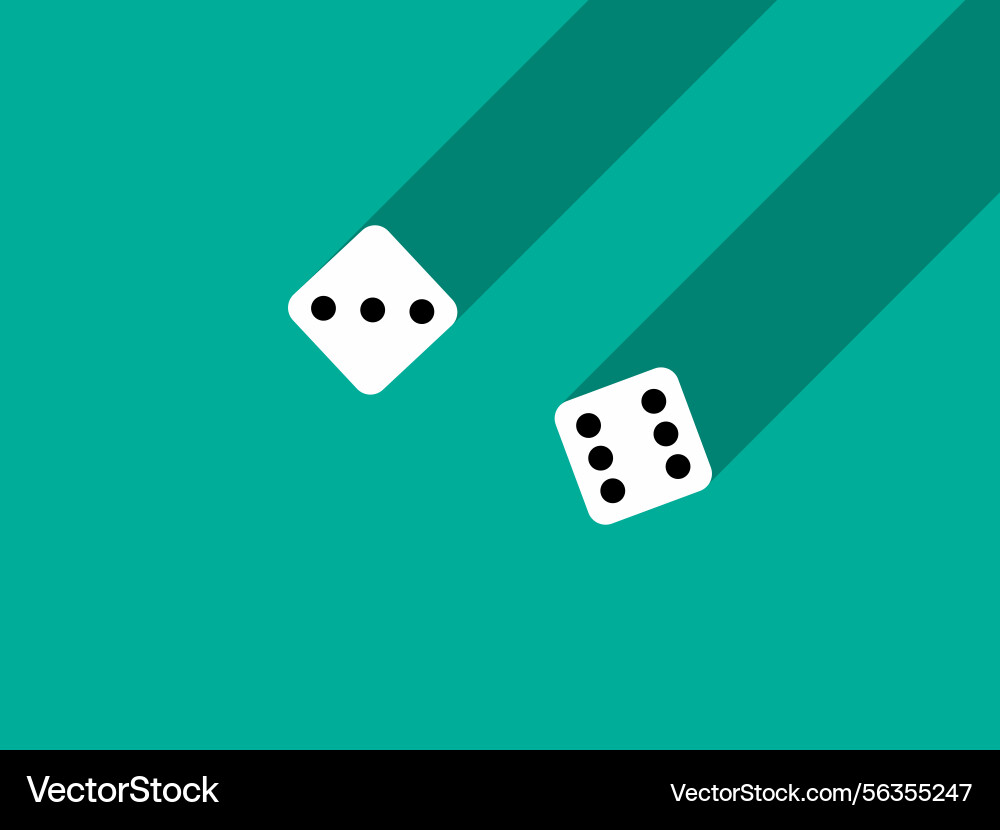 A pair of dice with numbers 3 and 6 craps vector image