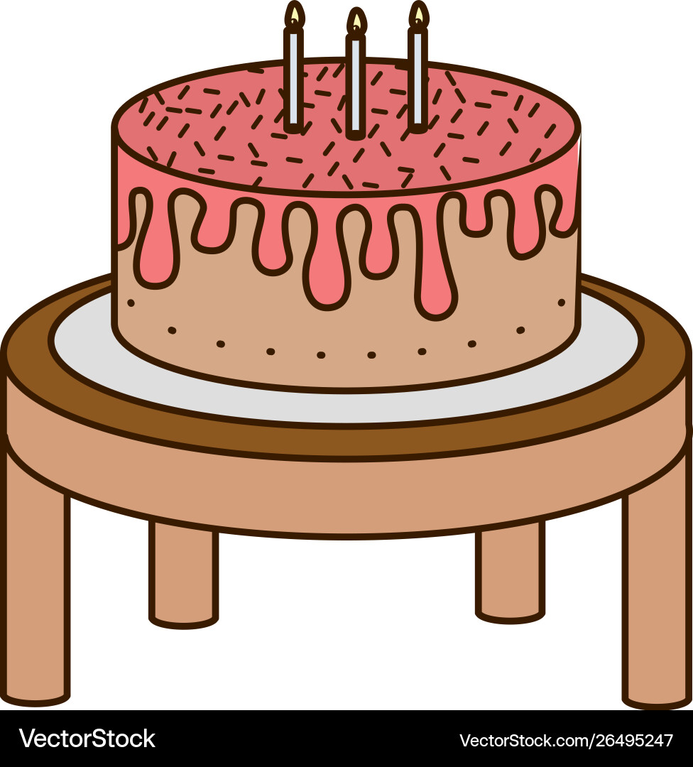 Cake on wooden table happy birthday – Royalty-Free Vector | VectorStock, image size:976x1080
