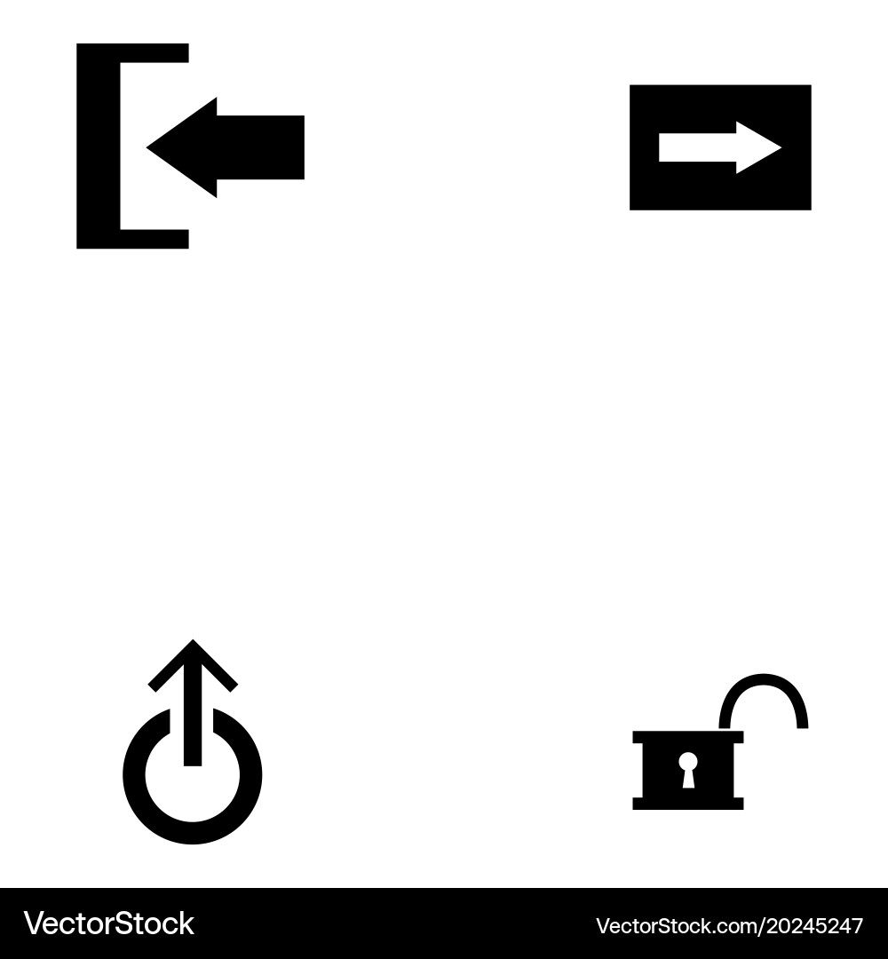 Exit icon set vector image