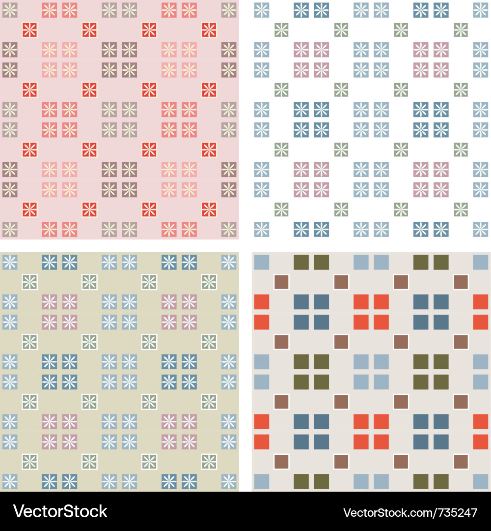 Geometric Square Mosaic Pattern Vector Image