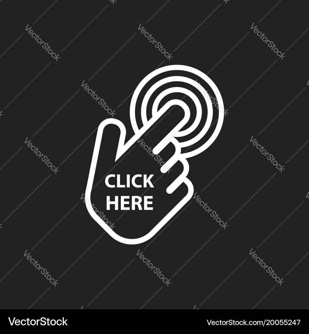 Hand Cursor Click Here Icon vector image