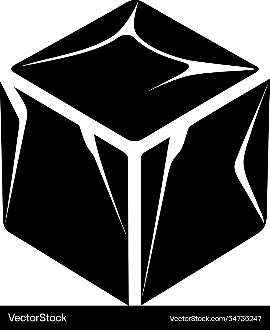 Ice cube silhouette for winter beverage and cold Vector Image