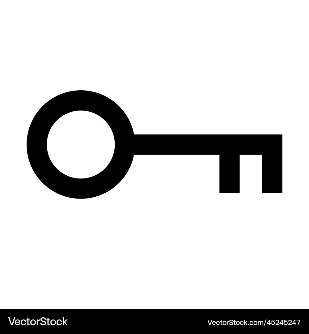 Key icon for locking and unlocking or password Key icon for locking and unlocking or password Vector Image