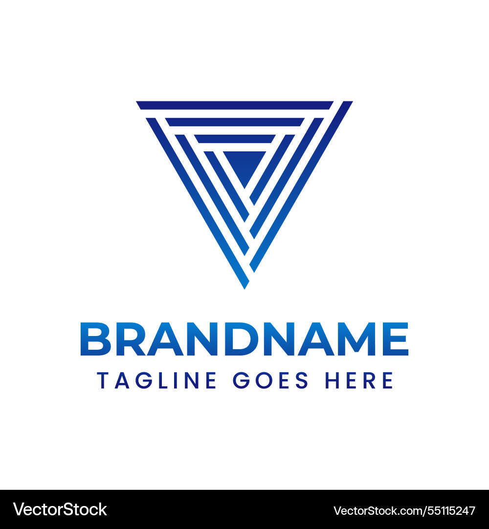 Letter v geometric technology logo representing Vector Image