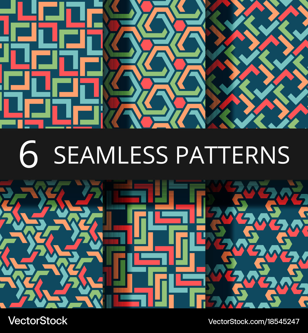 Moroccan Color Seamless Patterns vector image