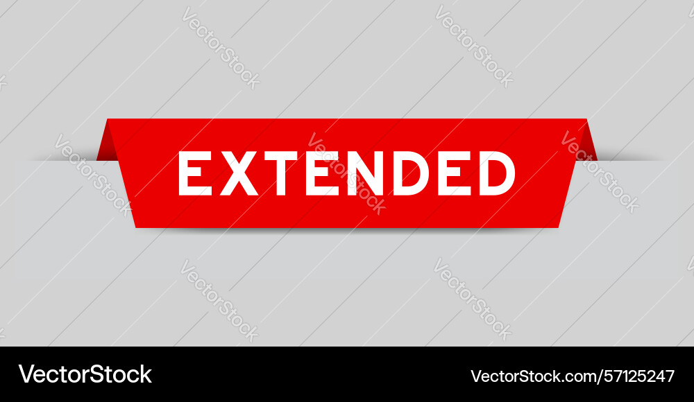 Red color inserted label with word extended Red color inserted label with word extended vector image
