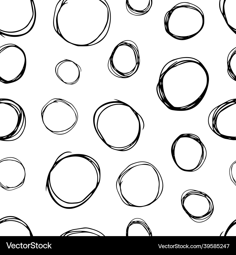 Seamless pattern with sketch circles shape Vector Image