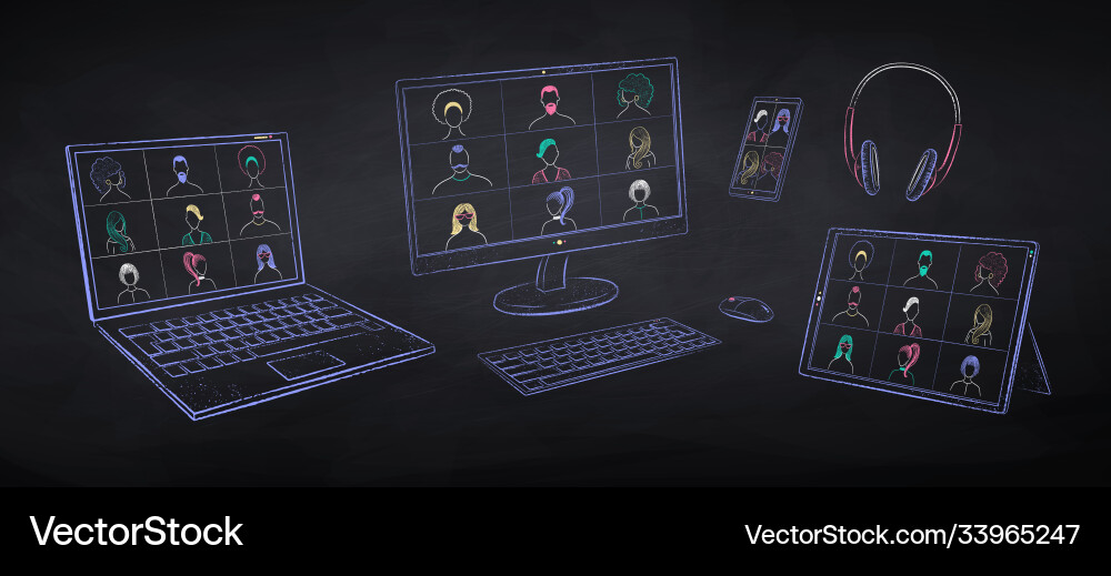 Set computer devices Vector Image