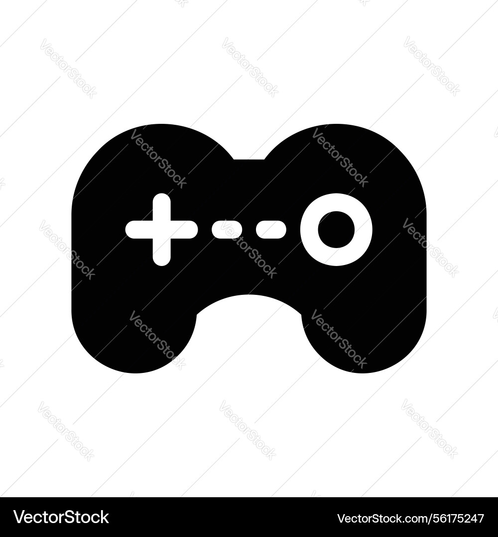 Solid game controller icon representing gaming vector image