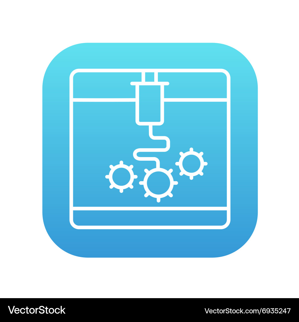 Tree d printing line icon Vector Image