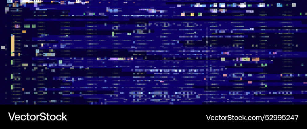 Trendy glitch pattern on dark background abstract Trendy glitch pattern on dark background abstract vector image