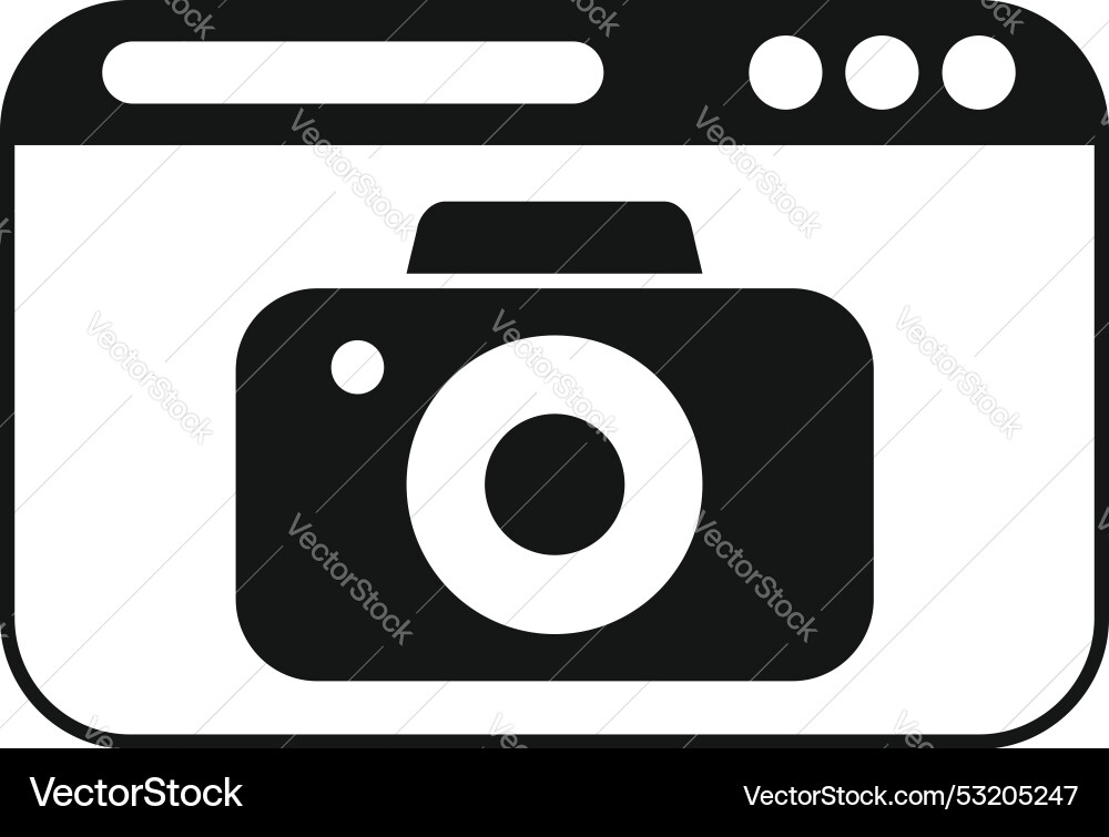 Web browser displaying camera icon for online Web browser displaying camera icon for online vector image