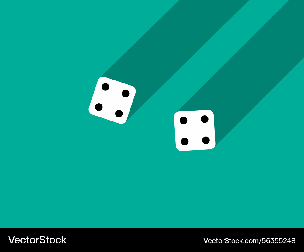 A pair of dice with numbers 4 and craps A pair of dice with numbers 4 and craps vector image