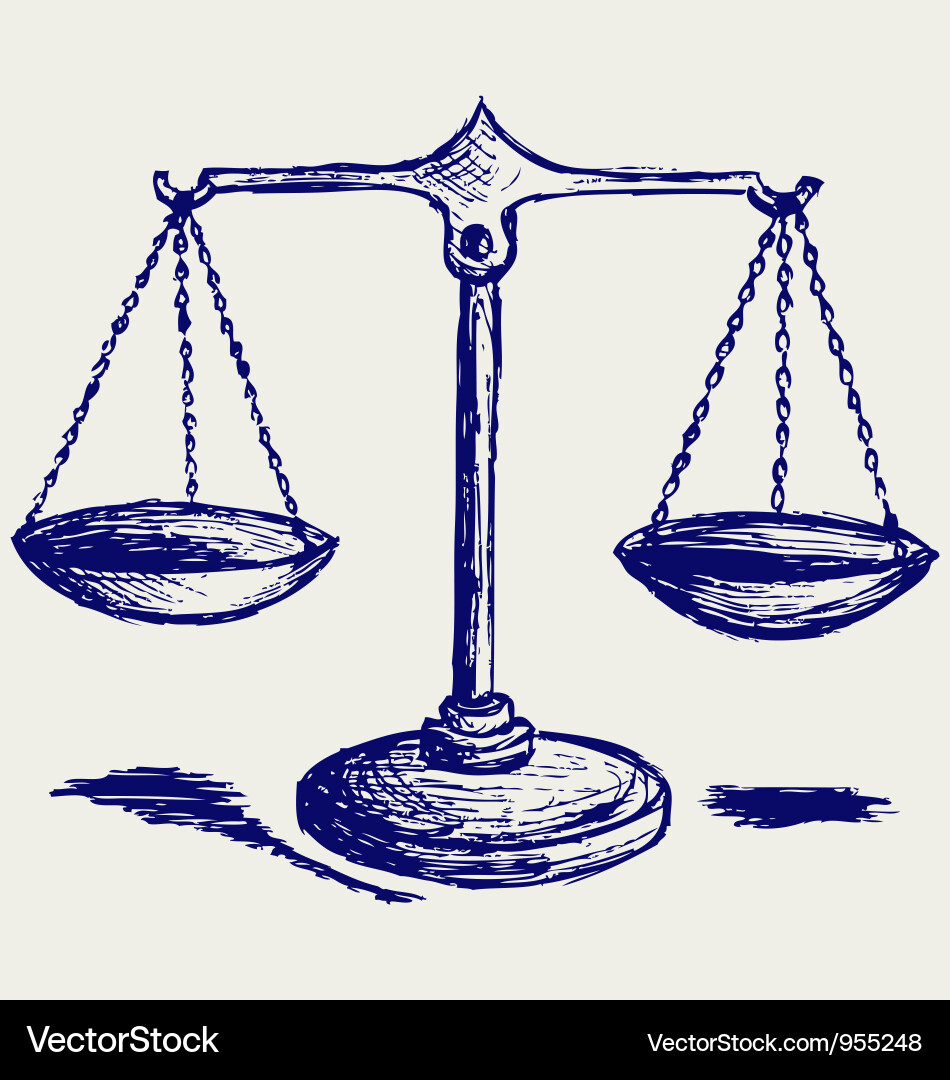 Balance Scale Sketch Vector Image