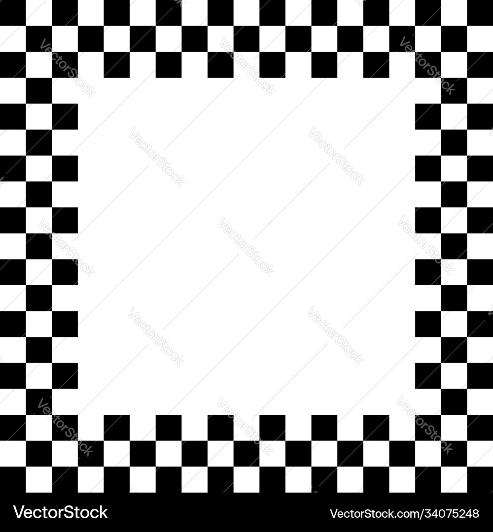 Checkered chequered square frame with blank Vector Image
