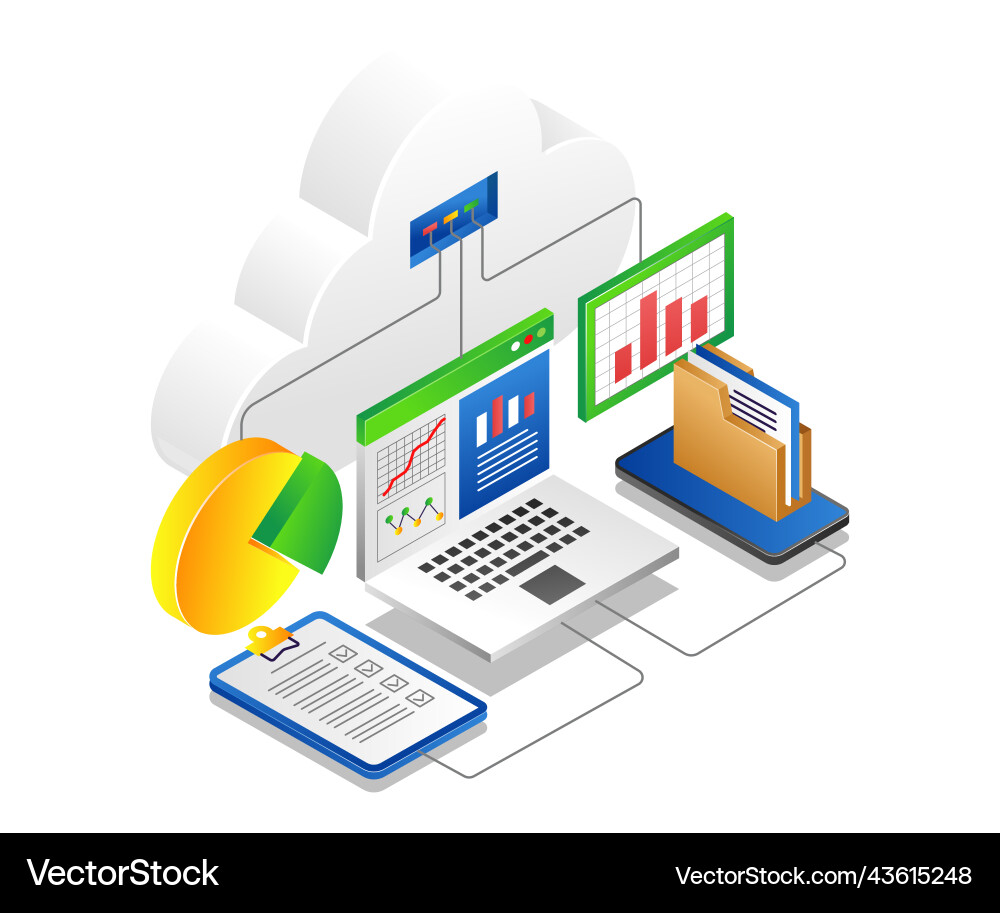 Checklist cloud server analysis data Checklist cloud server analysis data vector image