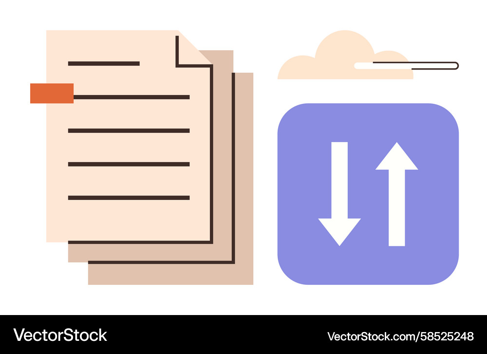 Cloud Document Management Vector Image