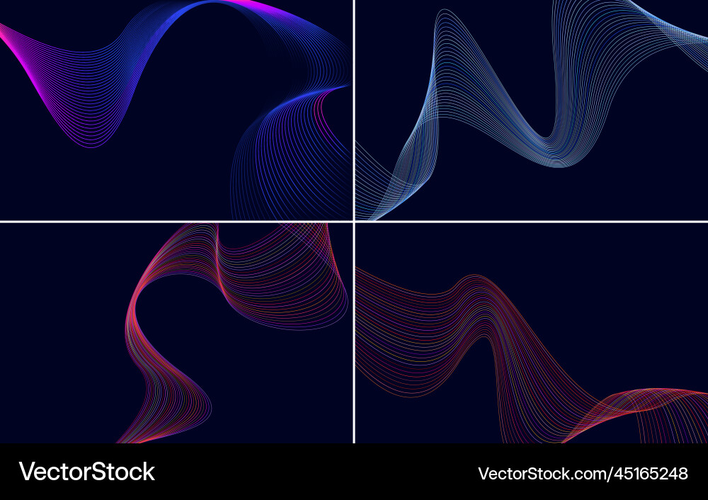 Collection of geometric minimal lines pattern set Vector Image