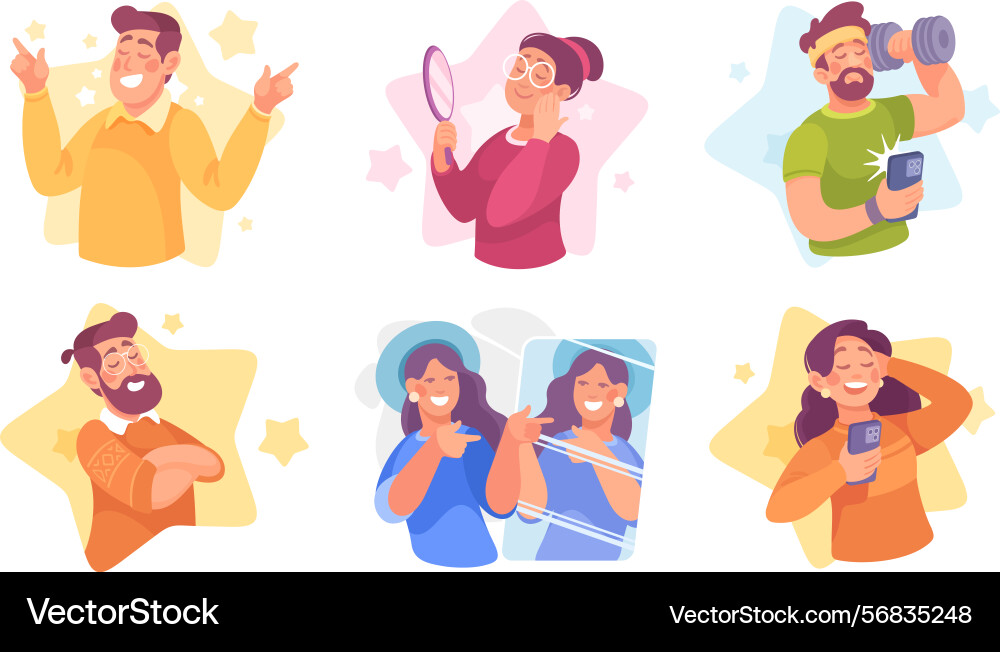 Exploring emotions and actions through vibrant Vector Image