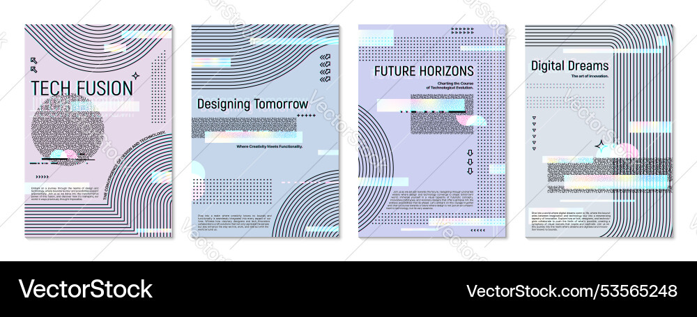 Futuristic glitch poster template cover background Futuristic glitch poster template cover background Vector Image