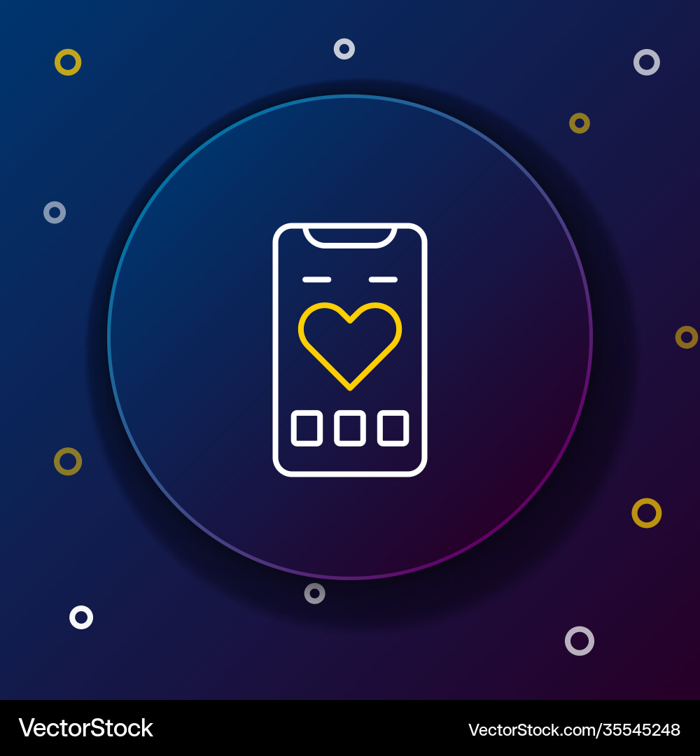 Line smartphone with heart rate monitor function Line smartphone with heart rate monitor function Vector Image
