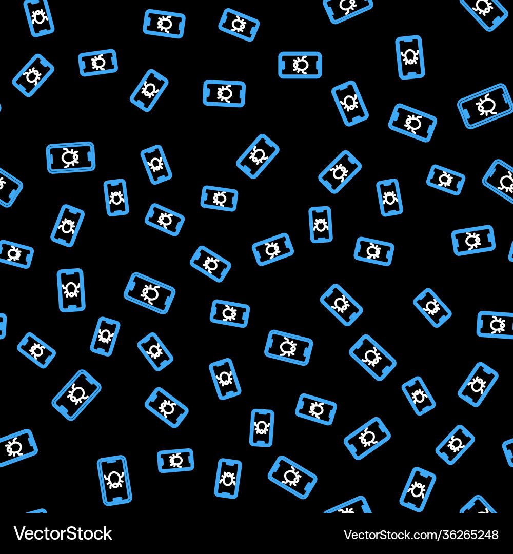 Line system bug on mobile icon isolated seamless Line system bug on mobile icon isolated seamless Vector Image