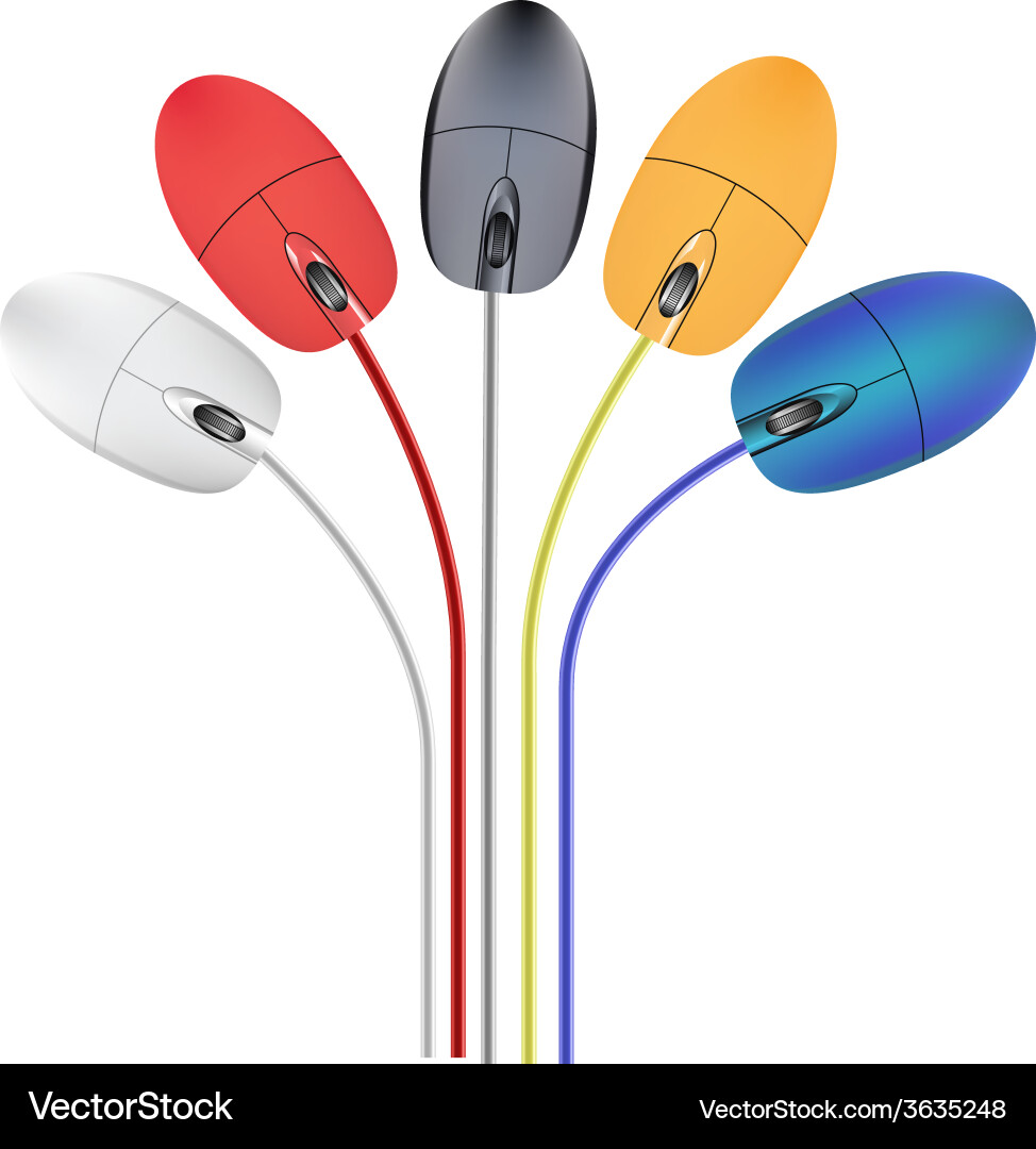 Multiple Computer Mice on White Background vector image