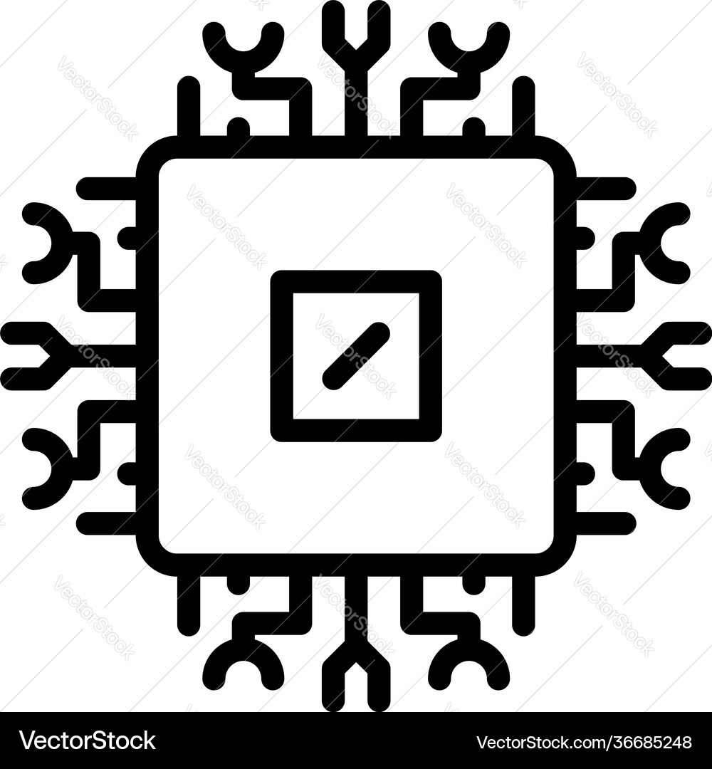 Processor interface icon outline style Processor interface icon outline style vector image