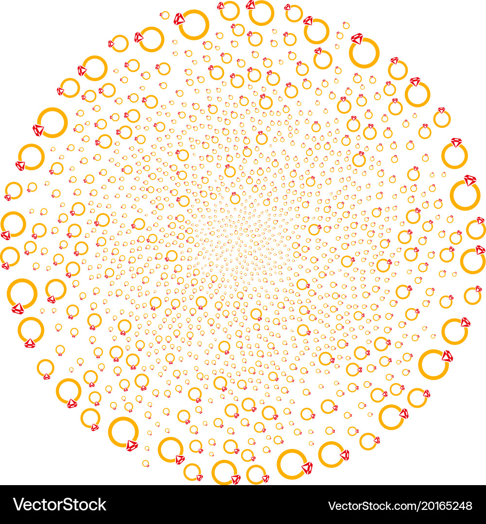 Ruby ring curl motion Vector Image