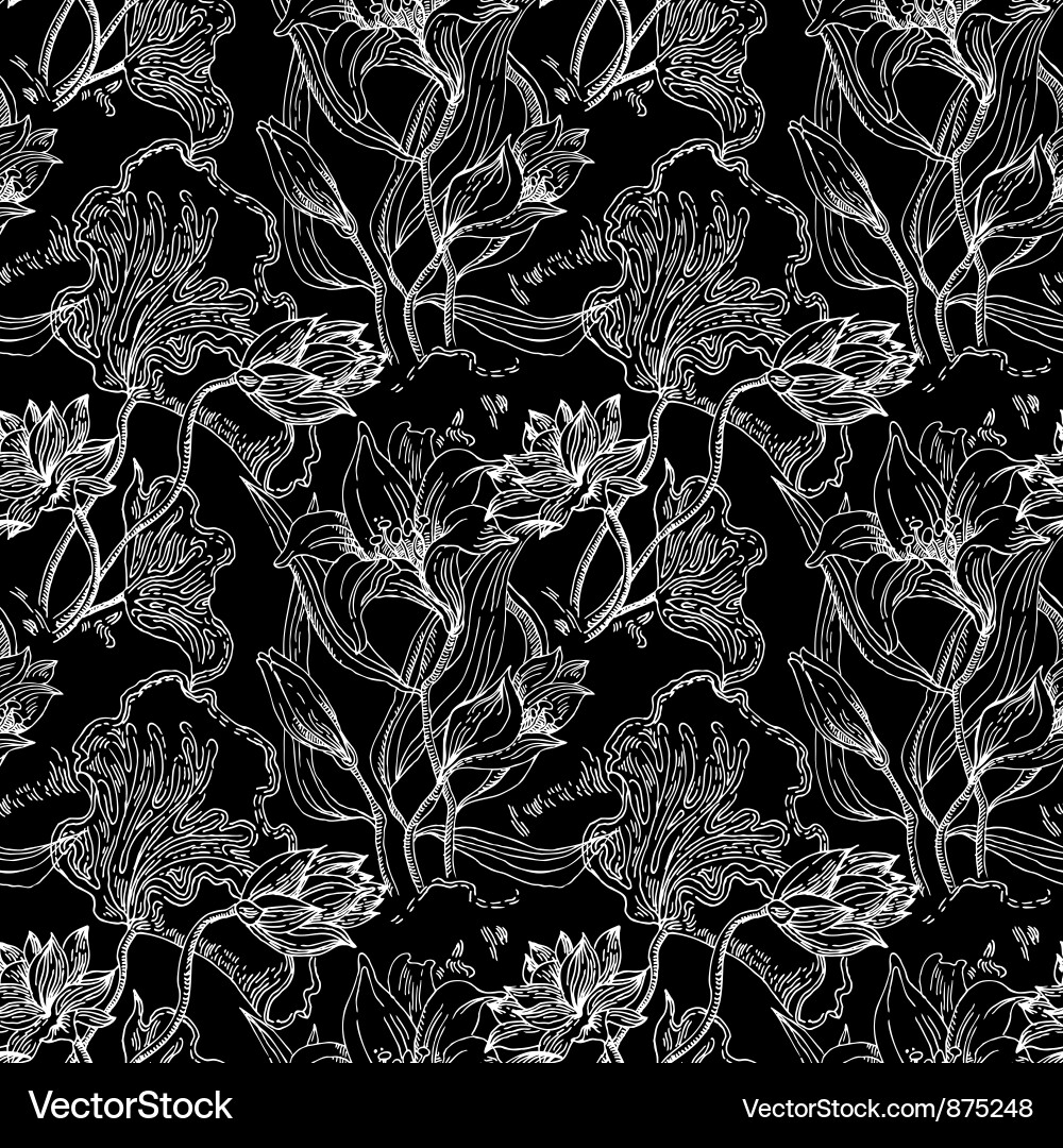 Seamless pattern with flowers Royalty Free Vector Image