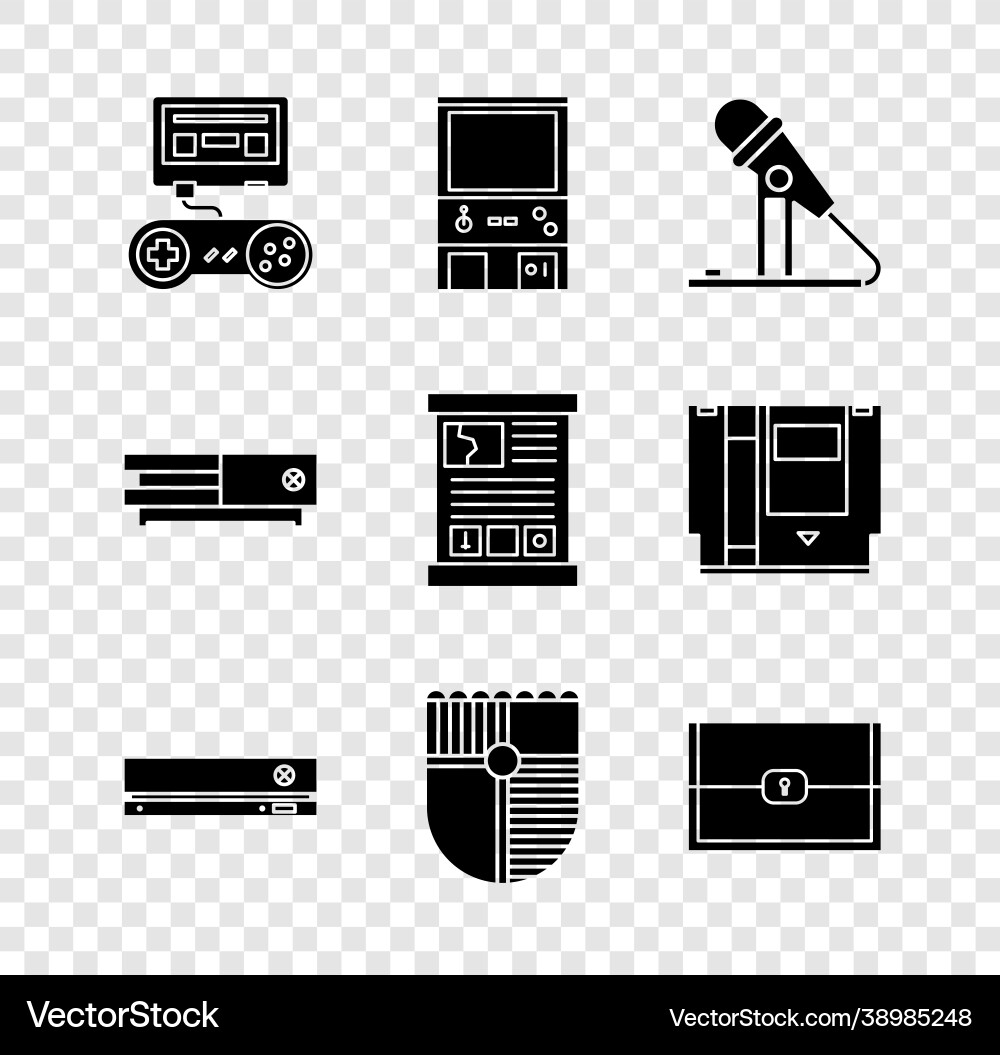 Set game console with joystick retro arcade Vector Image